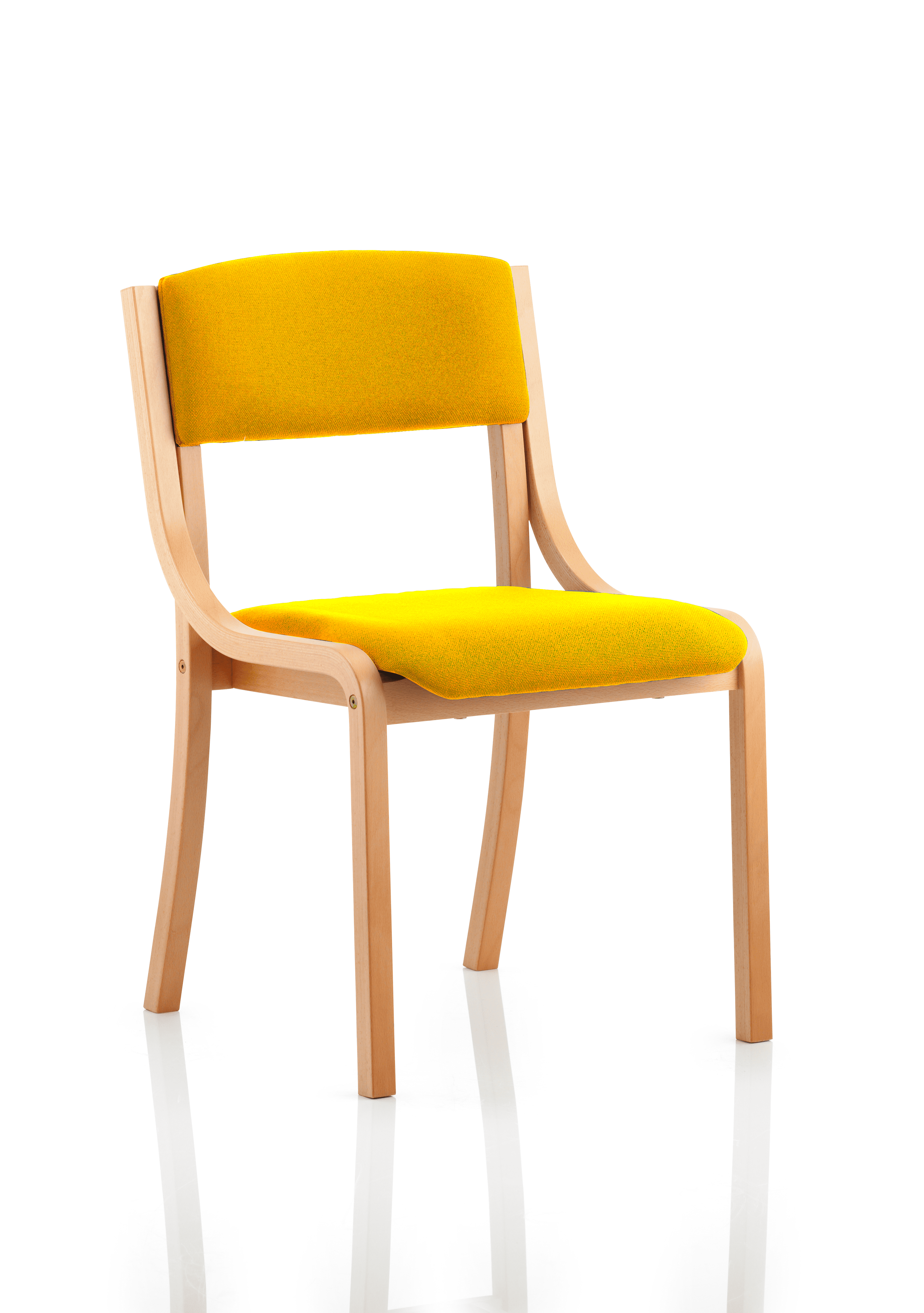Madrid Fabric Conference Chair with Wood Frame - No Arms